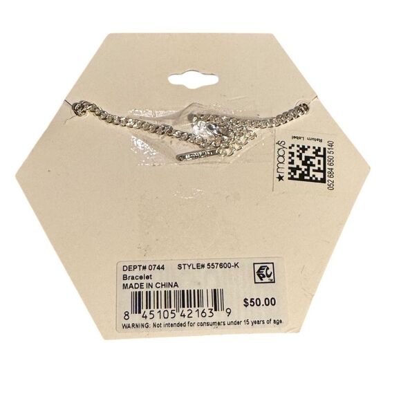 Unwritten Fine Silver Plated 7”+1” extender Bracelet with Cubic Zirconia - Picture 3 of 3